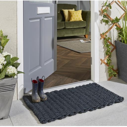 My Mat Outdoor Rope Mat Black Doormat in 45x75 cm