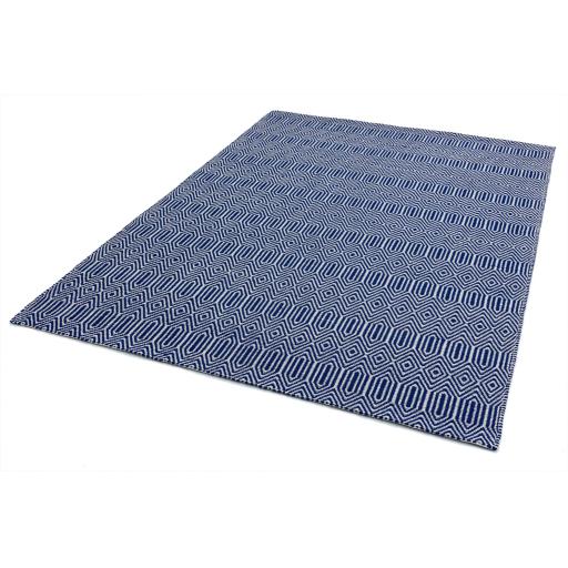 Sloan Hand Woven Flatweave Geometric Rug or Runner in Blue