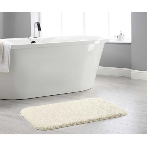 Buddy Bath Washable Shaggy Mats Non-Slip Rug in Ivory