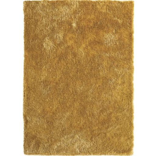 Origins Glamour/Shimmer Ochre Yellow Soft Silky Shaggy Rug