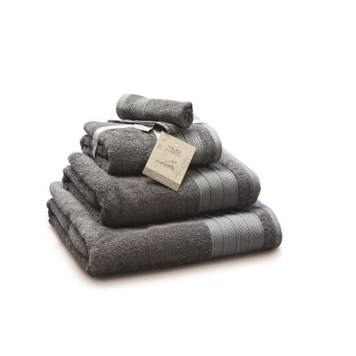 Hug Bamboo Luxury Face and Bath Towel in Graphite Charcoal