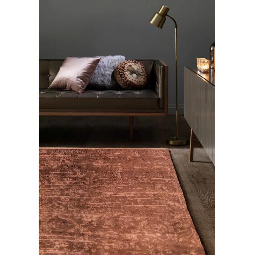 Zehraya ZE05 Rust Brown Washable Traditional Abstract Rug