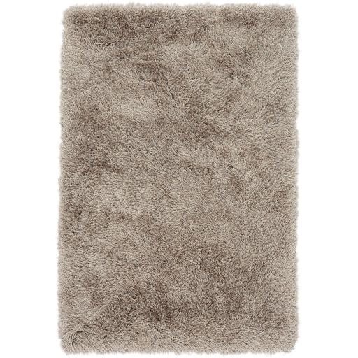 Cascade Shaggy Rug Cosy Soft High Pile Silky Shiny Thick Mink Beige Natural Modern Plain Rug in 100x150 cm