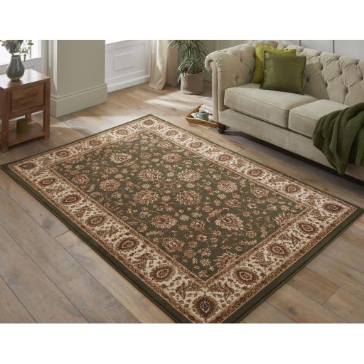 Grand Heritage GH102 Traditional Oriental Floral 1 Million Point Quality Classic Rug in Green