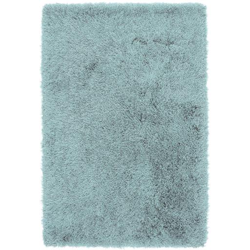 Cascade Shaggy Rug Cosy Soft High Pile Silky Shiny Thick Duck Egg Blue Modern Plain Rug in Large 160x230 cm