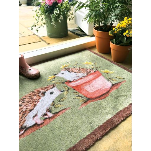 Hug Rug Hedgehog Friends Entryway Washable Non-Slip Doormat or Hall Runner