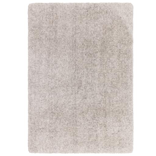 Barnaby Shaggy High Pile Thick Sumptuous Hand Woven Plain Plush Rug  in Silver