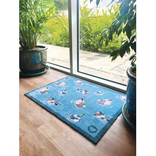 Hug Rug Swimming Ducks Entryway Washable Doormat or Hall Runner