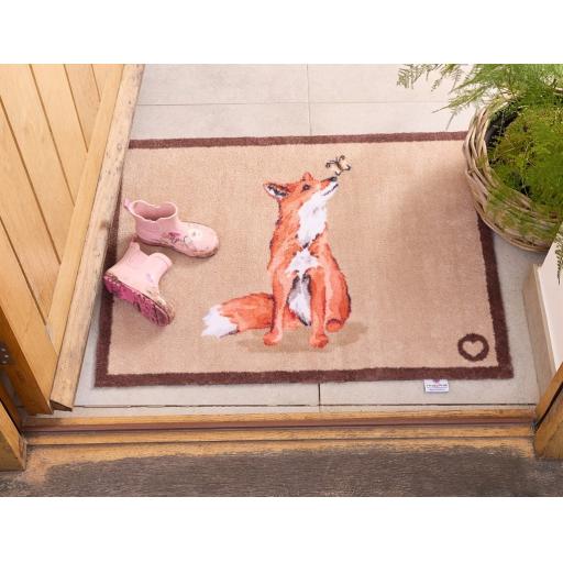 Hug Rug Ginger Fox Washable Non-Slip Entryway Doormat in 65x85 cm