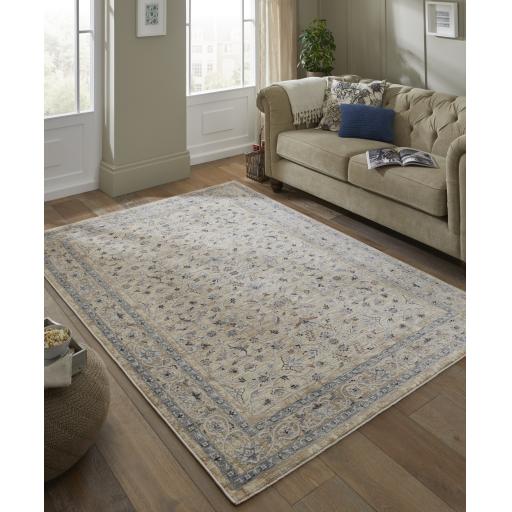 Legacy LEG06 Traditional Oriental Medallion Bordered Classic Rug in Cream