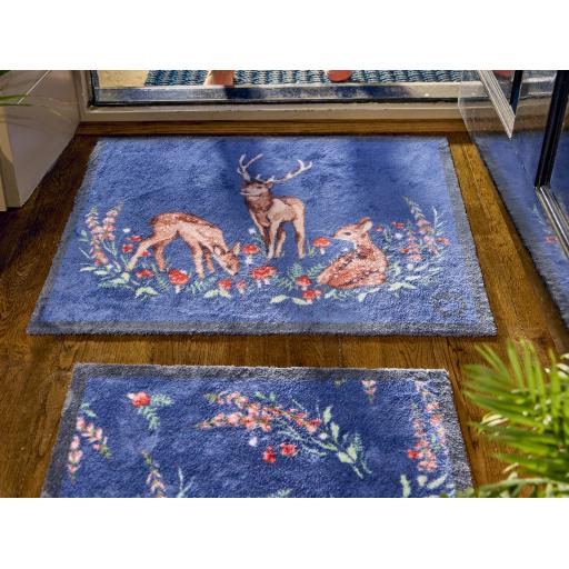 Hug Rug Meadow Deer Washable Entryway Doormat or Hallway