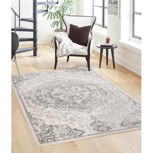 Nova NV26 Medallion Abstract Traditional Rug in Ivory