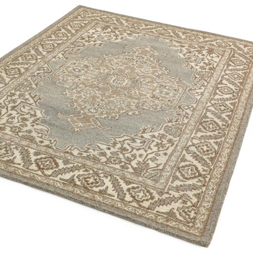 Bronte Traditional Medallion Classic Persian Wool Hand Made Rug in Natural Large Size 160x230 cm