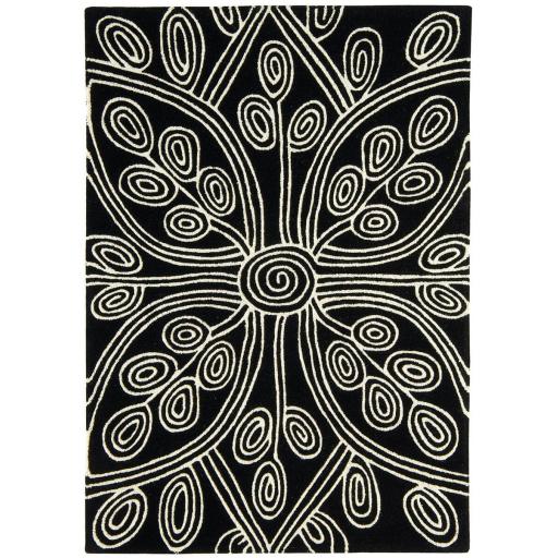 Matrix Kaya Black Wool Tribal Rug