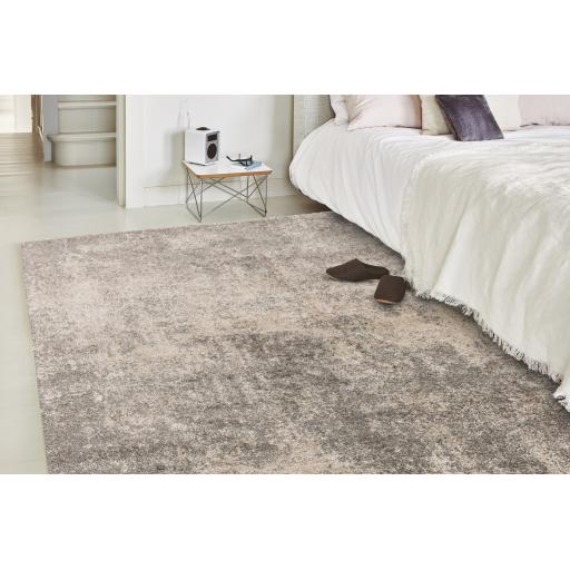 Dream DM05 Dark Grey Beige Modern Art Abstract Shaggy Rug