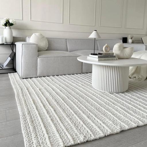 Grayson Indoor Outdoor Cream Rug in Extra Large Size 200 x 290 cm