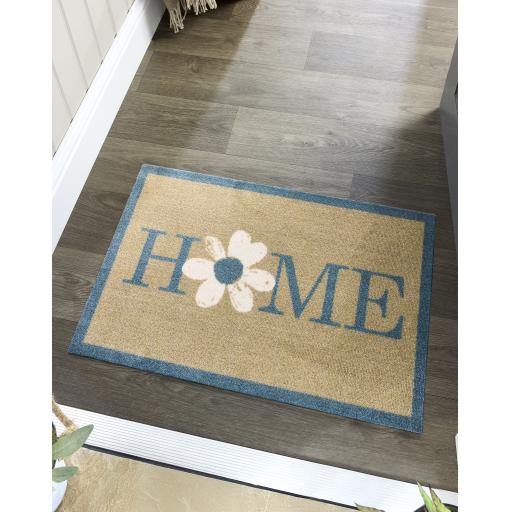 My Mat Nylon Indoor Pattern My Flower Home Washable Non-Slip Entrance Rug