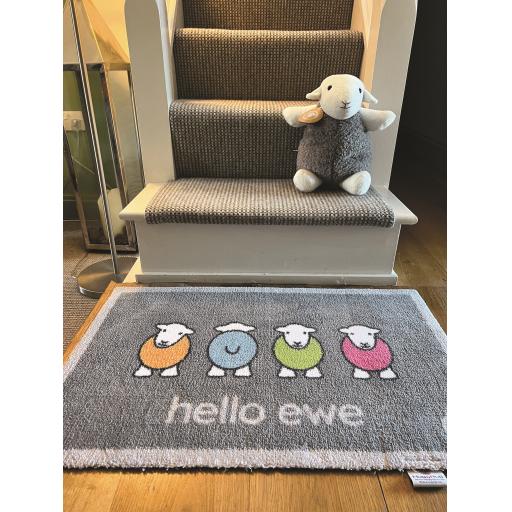 Hug Rug Hello Ewe Herdy Mat Home Entrance Kitchen Hallway Runner Non-Slip Rug