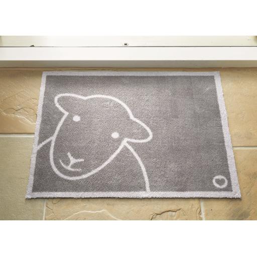 Hug Rug Hello Grey Herdy Mat Home Entrance Bathroom Kitchen Non-Slip Rug 65 x 85 cm