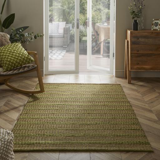 Jute Seagrass Pitloom Hand Woven Natural Green Fibres Braided Reversible Rug in Medium Size 120 x 170 cm