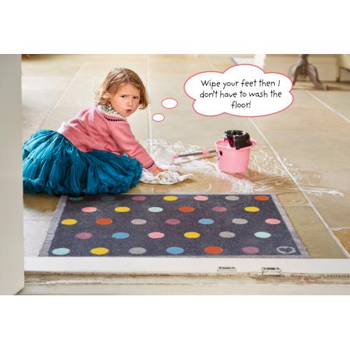 Hug Rug Bright Spot 1 Navy Multi Spots Mat Home Entrance Kitchen Hallway Runner Non-Slip Rug