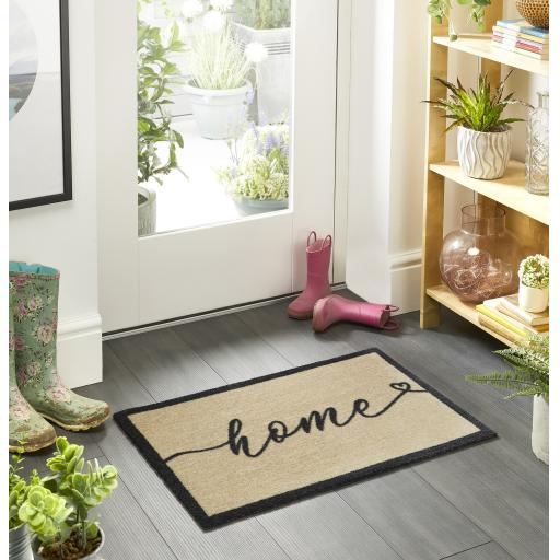 My Mat Nylon Indoor Pattern My Home 3 Pattern Washable Non-Slip Entrance Rug in 50x75 cm