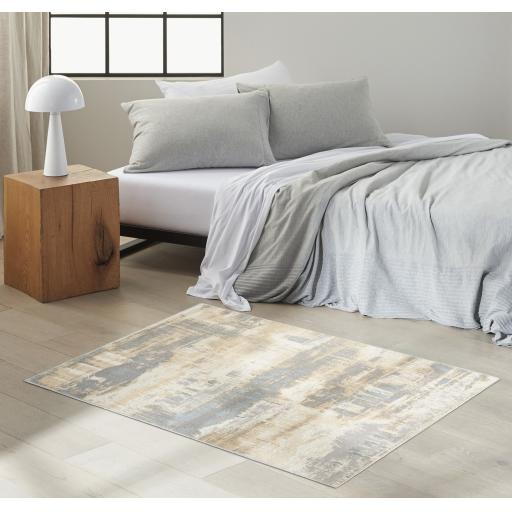 Calvin Klein Enchanting ECH02 Abstract Ivory Seaglass Blue Rug