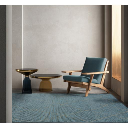 Mulberry Berber Rug Jute Chenille Modern Flatweave Non-Slip Rug in Teal 200 x 290 cm