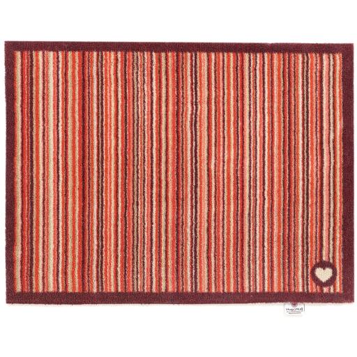 Hug Rug Stripe Red 2 Mat Home Entrance Kitchen Hallway Runner Non-Slip Rug