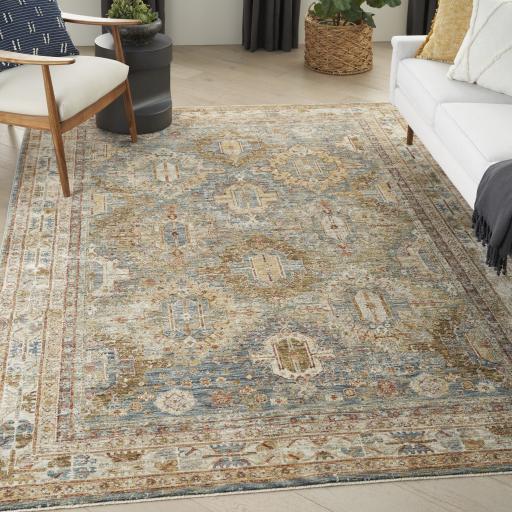 Sahar Traditional Elegance Persian Vintage Floral SHR01 Blue Rug