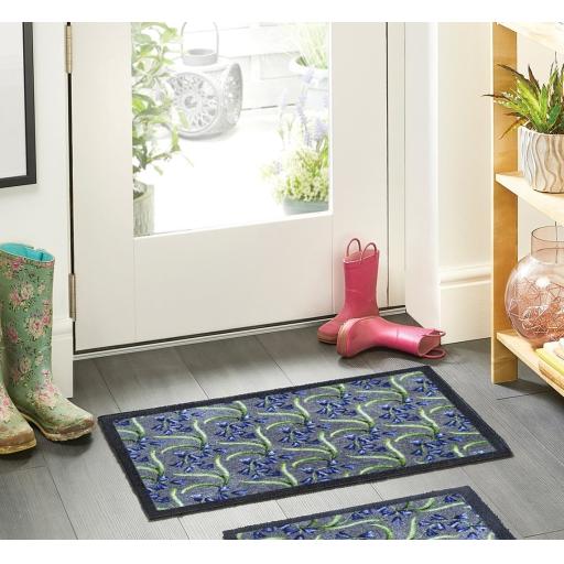 My Mat Nylon Indoor Pattern My Bluebells Washable Non-Slip Entrance Rug