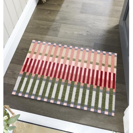 My Mat Nylon Indoor Pattern My Colour Block Weave Washable Non-Slip Entrance Rug