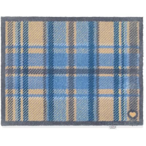 Classic Style Tartan Door Mat Home Entrance Doorway Washable Hall Runner Rug in Blue