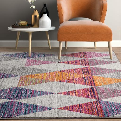 Muse MU24 Harlequin Modern Geometric Pink Multi Colours Rug