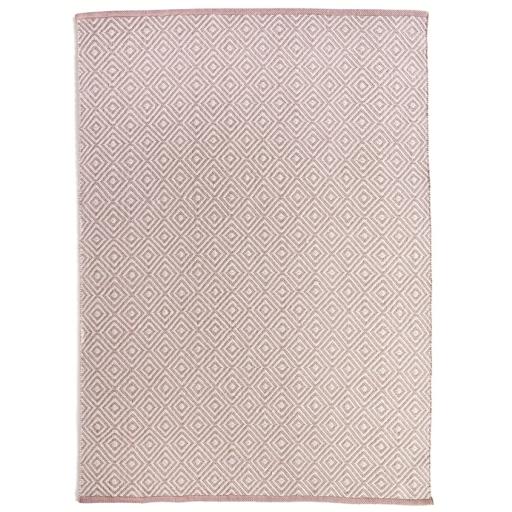 Hug Rug Woven Washable Reversible Diamond Outdoor Indoor Rug in Rose Pink