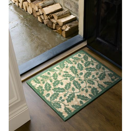 Hug Rug Royal Oak Soft Beige Green Home Entryway Doormat Washable Non-Slip Rug or Runner