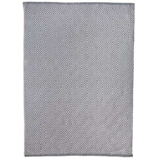 Hug Rug Woven Washable Reversible Diamond Outdoor Indoor Rug in Denim Blue
