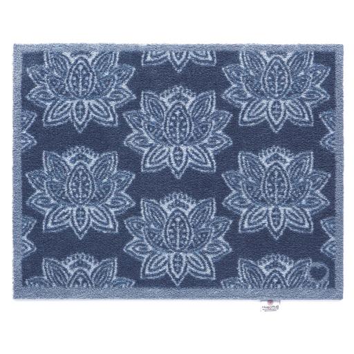 Hug Rug Woodblock 1 Soft Blue Home Entryway Doormat Hallway Rug