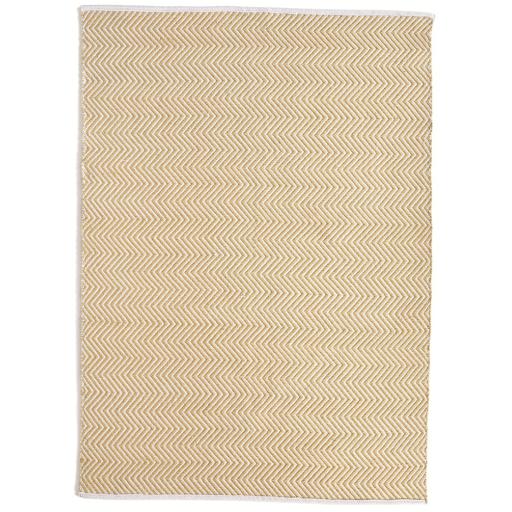 Hug Rug Woven Washable Reversible Herringbone Outdoor Indoor Rug in Gold