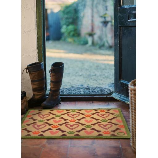 Hearts & Bones Home Entry Floor Mat Pet-Friendly Mat Stylish, Durable, and Dirt-Trapping Washable Rug