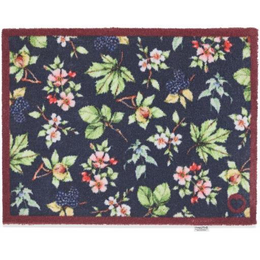 Hug Rug Hedgerows & Berries Navy Home Entryway Doormat Rug or Runner