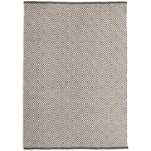 Hug Rug Woven Washable Reversible Diamond Outdoor Indoor Rug in Warm Grey