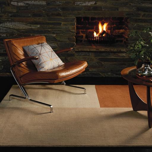 Blox Copper Hand Made Wool Geometric Blocks Rug