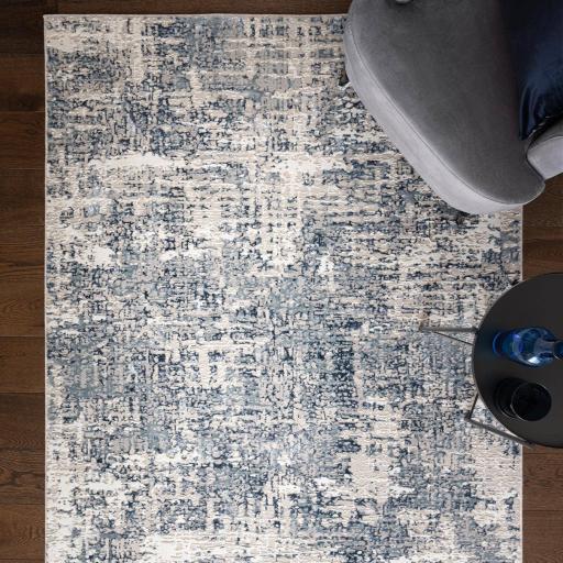 Stellar ST09 Modern Abstract Soft Silky Blue Rug