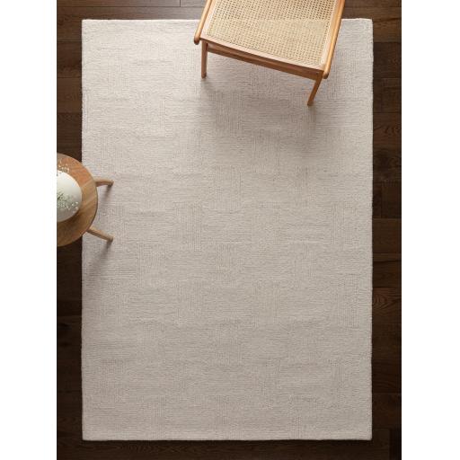 Theodore Hatch Modern Contemporary Wool Blend Hand-Tufted White & Sand Rug