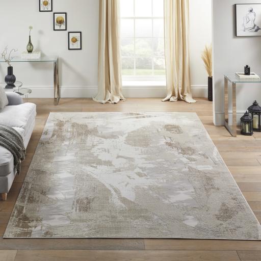 Skyline SK103 Modern Abstract Rug in Ivory Beige