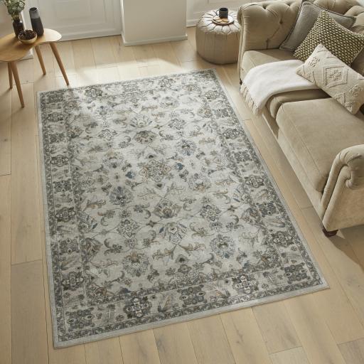 Liberty Classic Washable Non-Slip Traditional LIB204 Taupe Rug