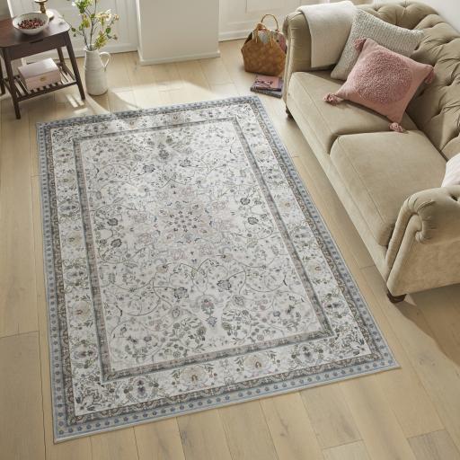 Liberty Classic Washable Non-Slip Traditional LIB202 Pastel Multi Rug