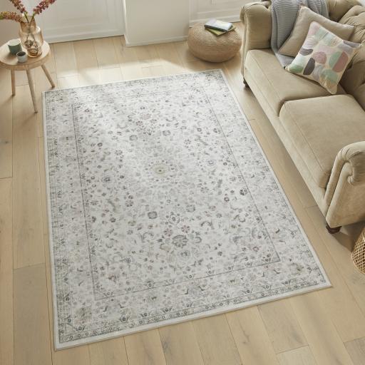 Liberty Classic Washable Non-Slip Traditional LIB201 Cream Rug