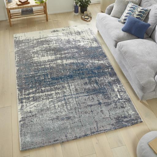 Somerset SOM102 Modern Abstract Soft Plush Turquoise Rug
